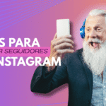 Homem usando o celular para visualizar dicas para ganhar seguidores no Instagram.