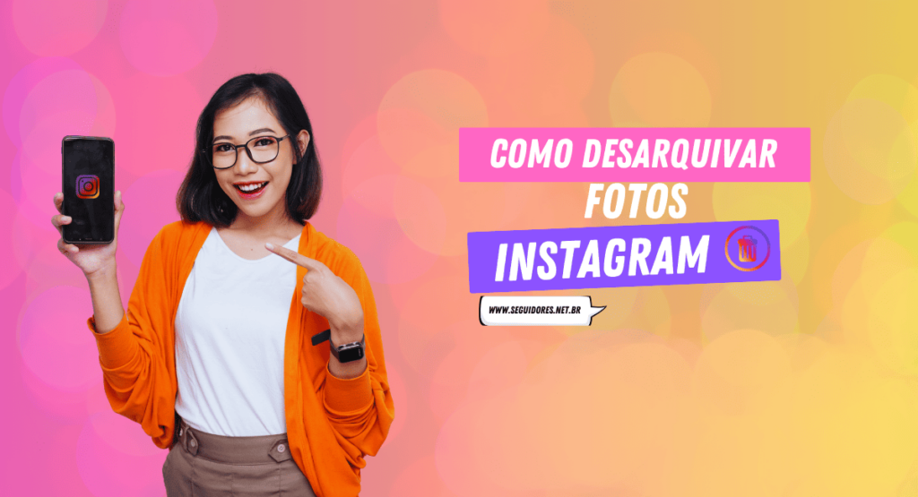 Mulher mostrando como desativar fotos instagram