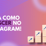 Blocos empilhados com setas simbolizando crescimento no Instagram.